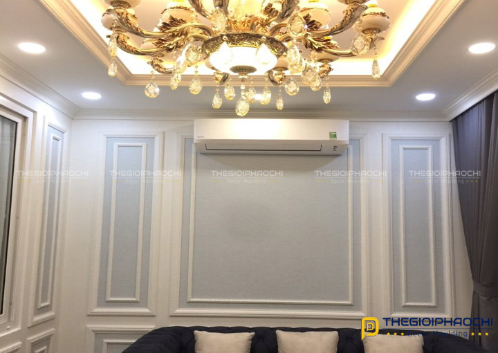 thi công phào chỉ tường đẹp cho phòng khách